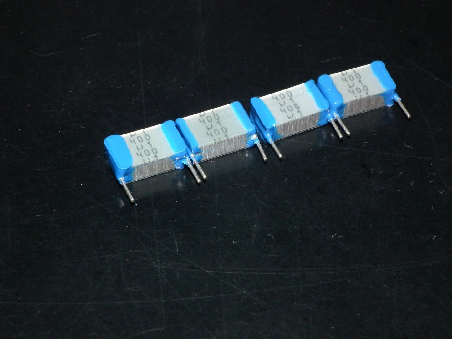 NOS Siemens 100nF 400V MKT Film Capacitor Silver Blue Cap 4pcs Tube Audio