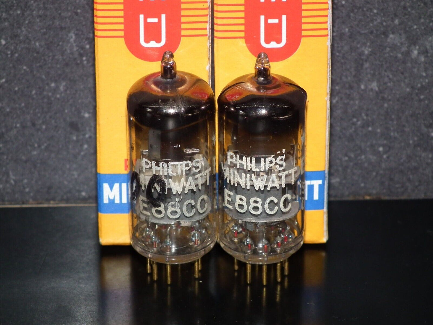 Matched Pair Philips E88CC 6922  (Rare Curved D Getter) Used tested NOS