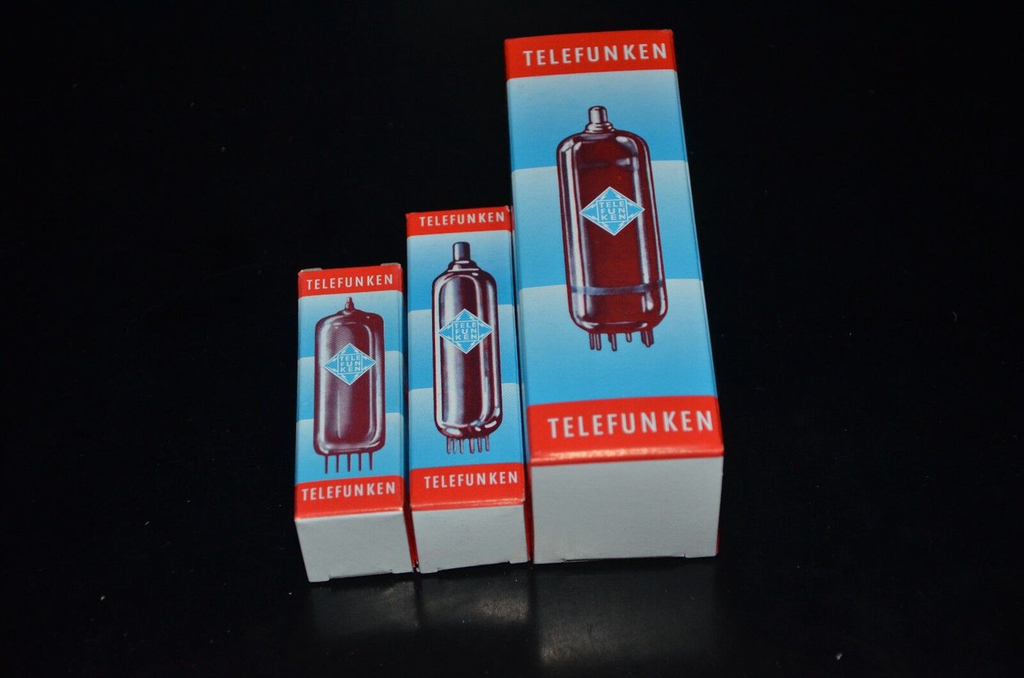 30 pcs TELEFUNKEN Tube Boxes THREE SIZES (Noval / Octal ) ECC83 EL84 EL34 GZ34