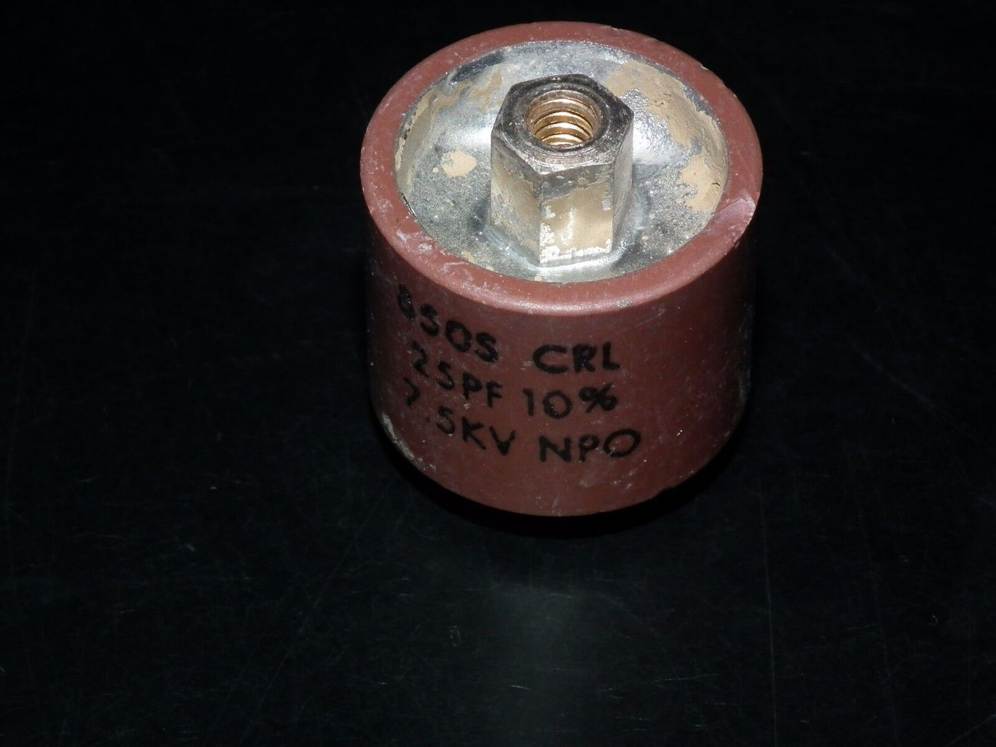 RF ceramic doorknob HV capacitor CRL850S 25pF 7500V NPO NOS 25pF 7.5KV 0.00025uF