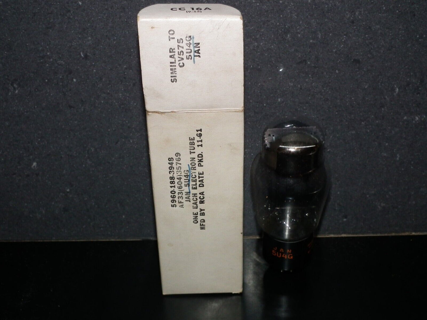 5U4G RCA CV575 NOS NIB JAN BOX Double Top Square Getter Made in 1961