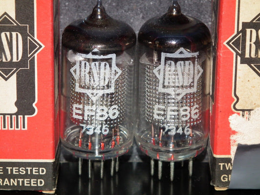 Platinum matched pair EF86 RSD 6267 CV4085 Germany Low Noise Audio