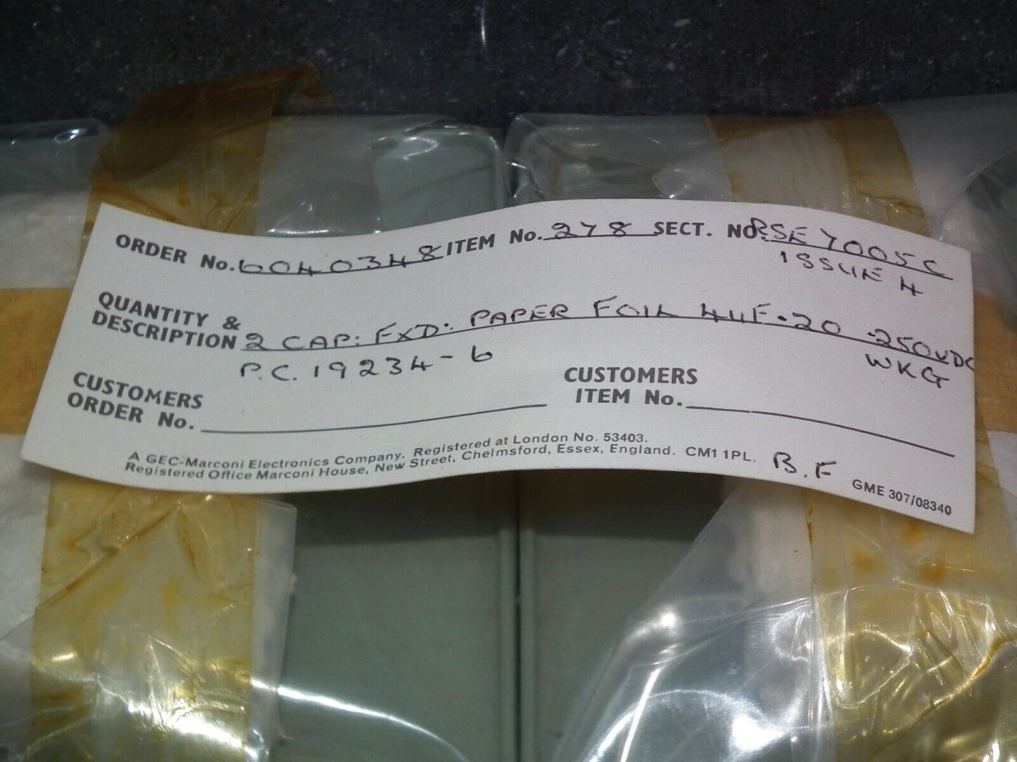 Genuine Marconi PIO Capacitor 4mfd 2500V NOS One pcs (1 capacitor)