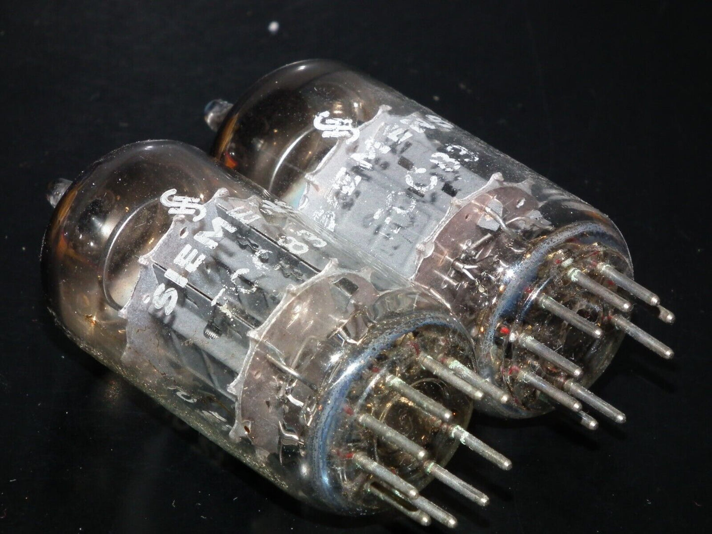 Pair ECC83 Siemens 12AX7  Used Tested 85% Double Getter Support Munich Codes