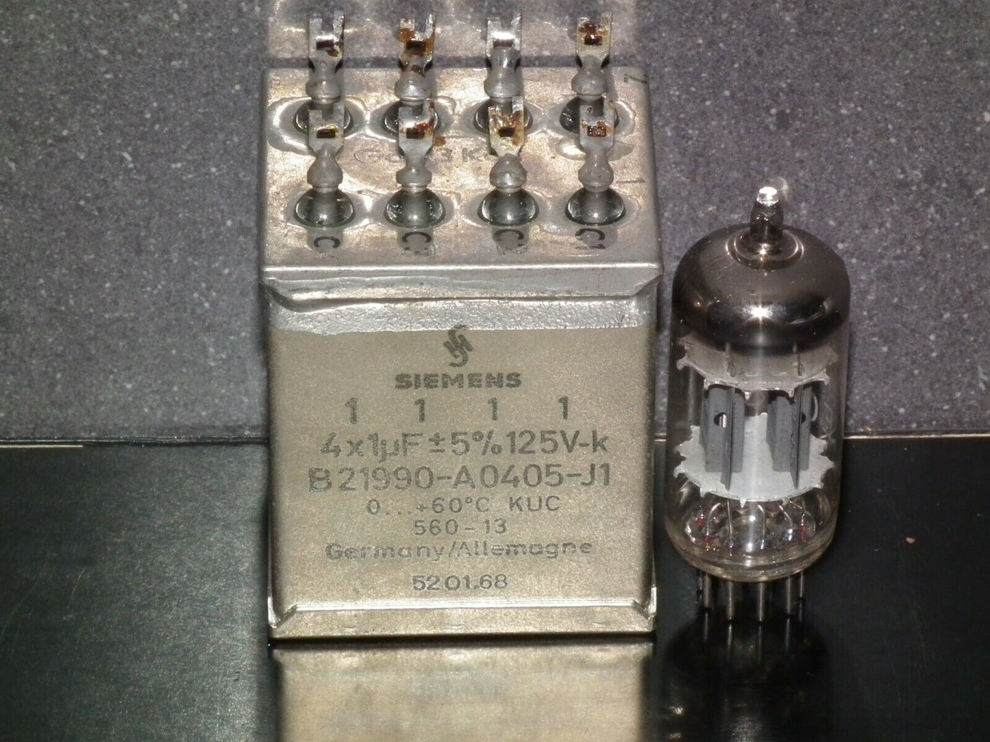 Vintage Siemens PIO capacitor 4x1.0 uF / 125V Klangfilm tube audio 4x1mfd 125V