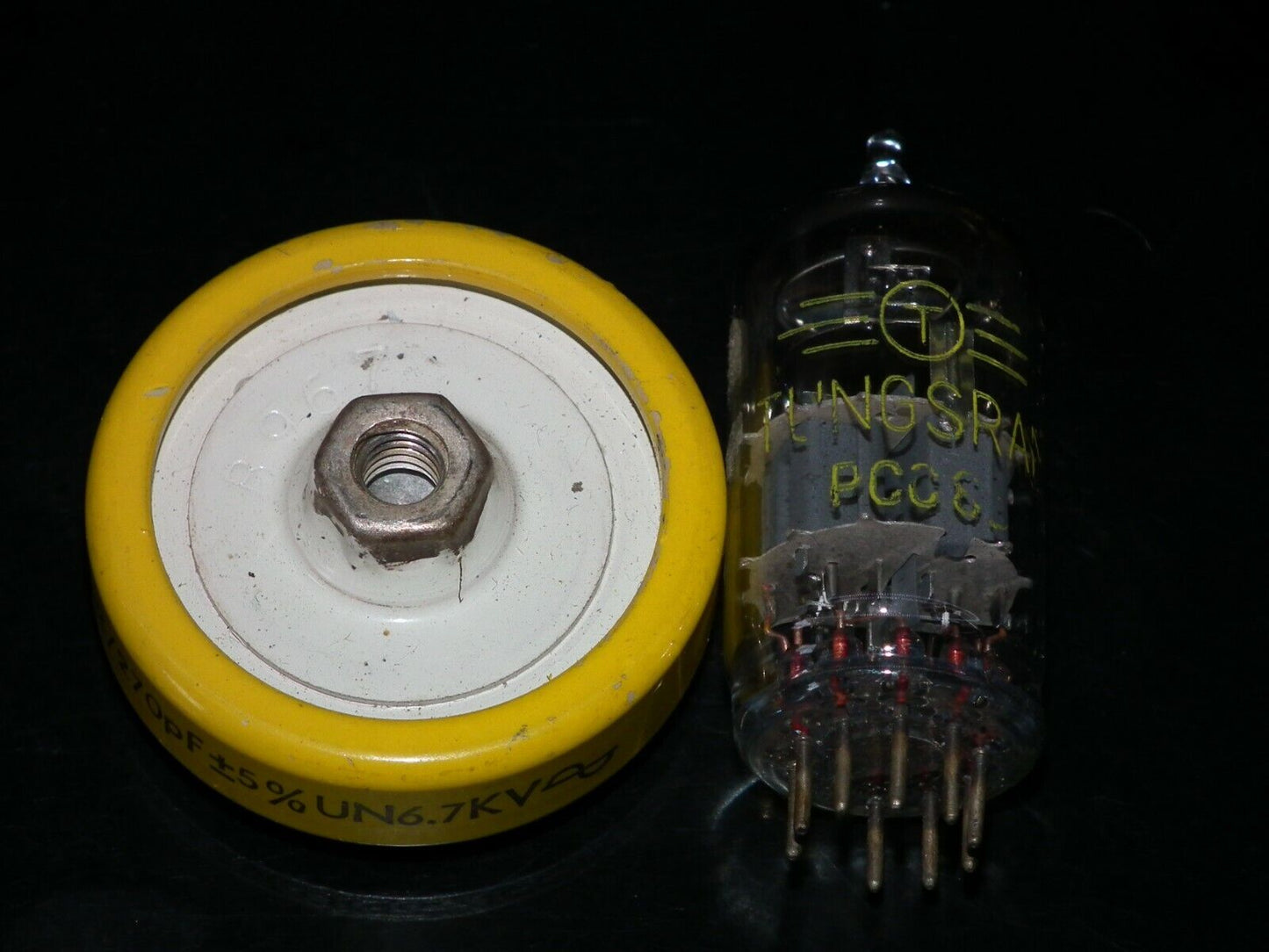 LCC France 270pF 6.7KV doorknob capacitor for professional broadcast Used Tested