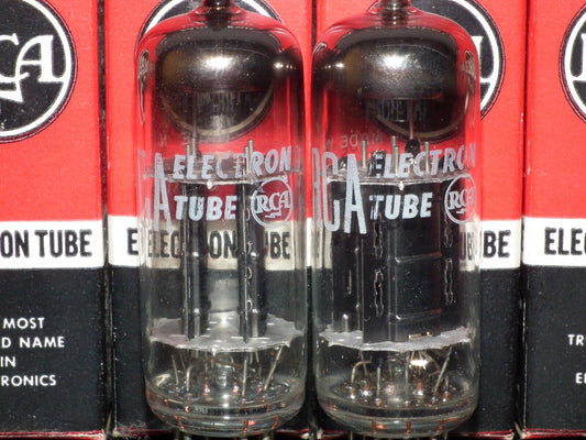 Platinum Matched pair 6350 RCA NOS NIB Rare Black Anodes Carbonized Nickel 1961