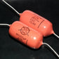 Two polystyrene capacitors 55000pF 0.055uF 250V ISKRA SIEMENS 1974 HI End Tube