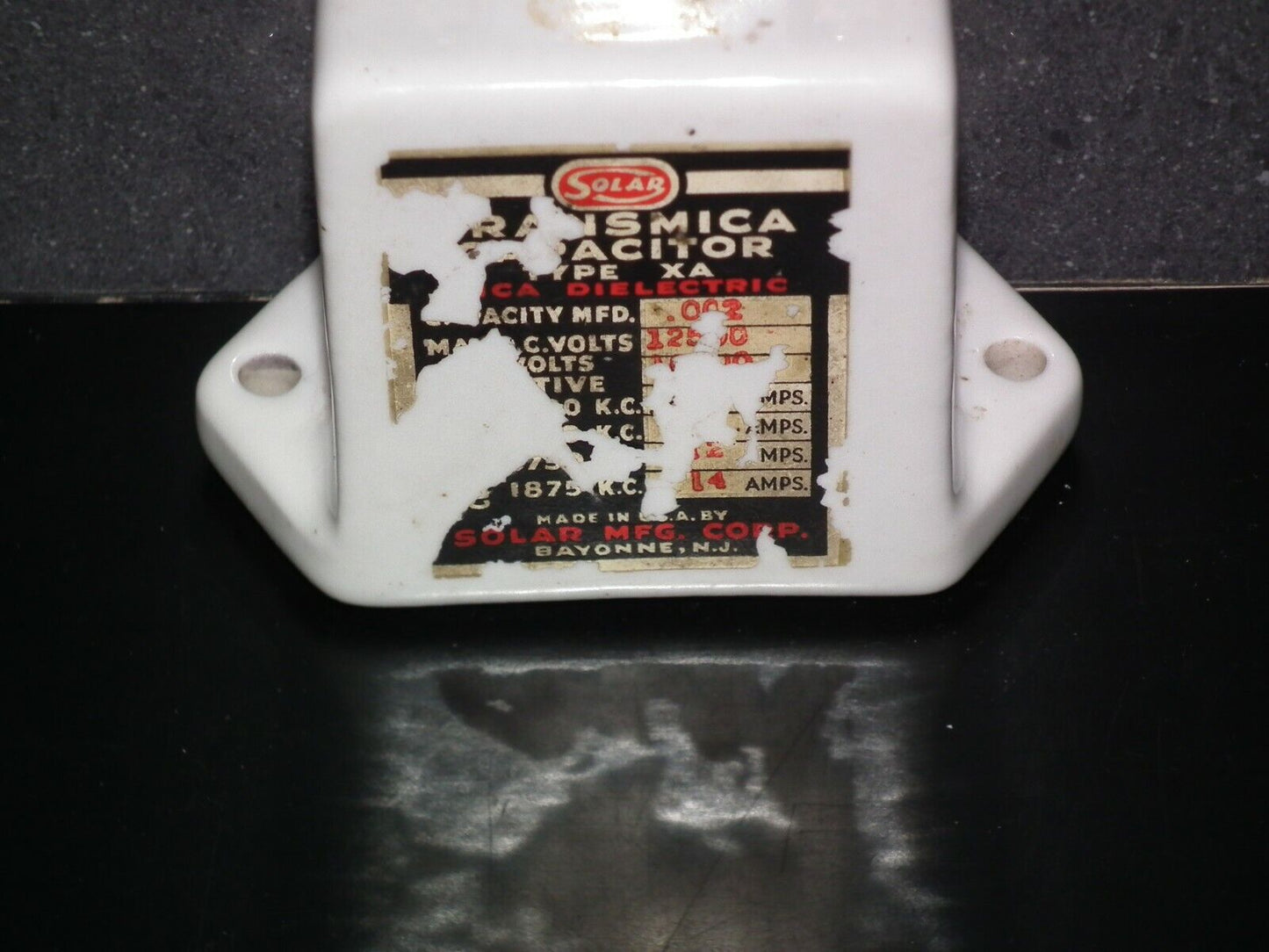 Solar Transmica Capacitor 2000 pF 12500V 0.002mfd 12.5 KV Silver Mica Honey Pot