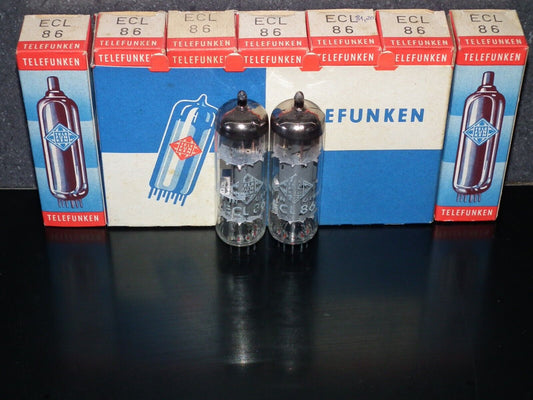 ECL86 Telefunken Platinum Matched Pair NOS NIB Made by Siemens Halske Munich