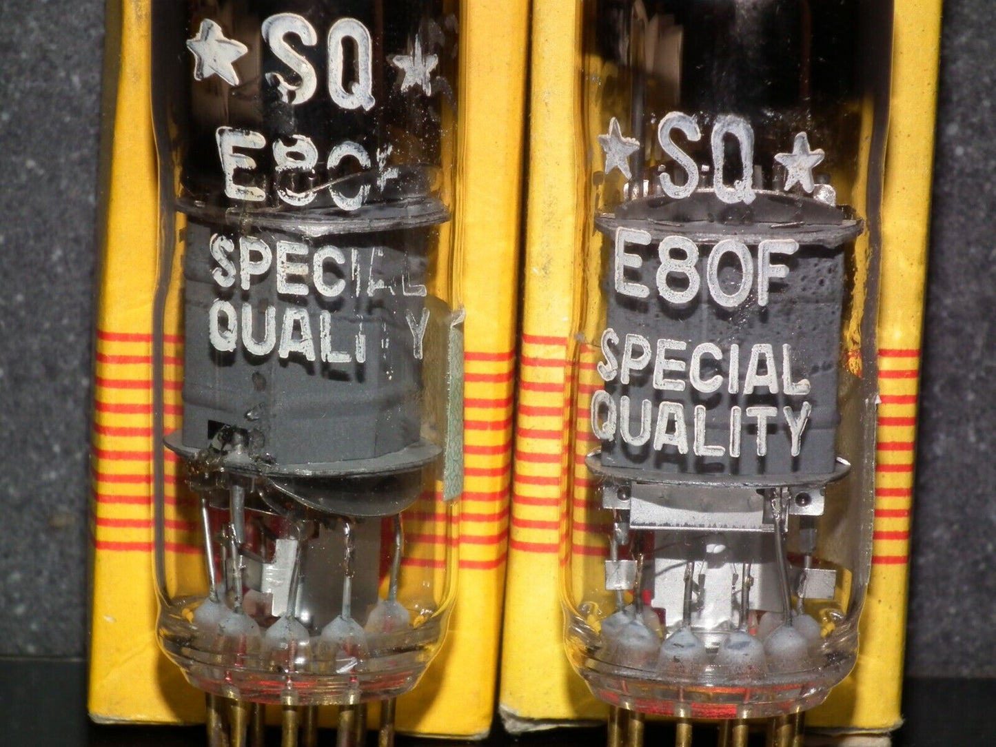 E80F Philips 6084 Matched Pair RARE D GETTER Pinched Waist Heerlen 1957 NOS NIB