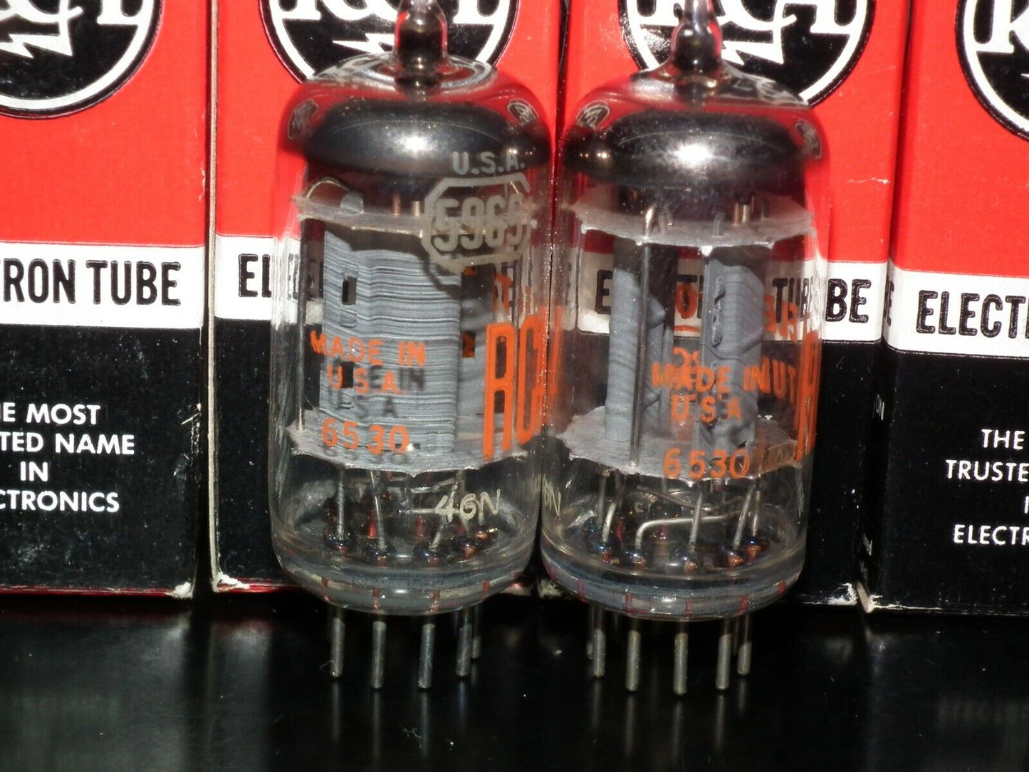 5965 RCA E180CC 7062 NOS NIB Platinum matched pair, early 60s made in USA