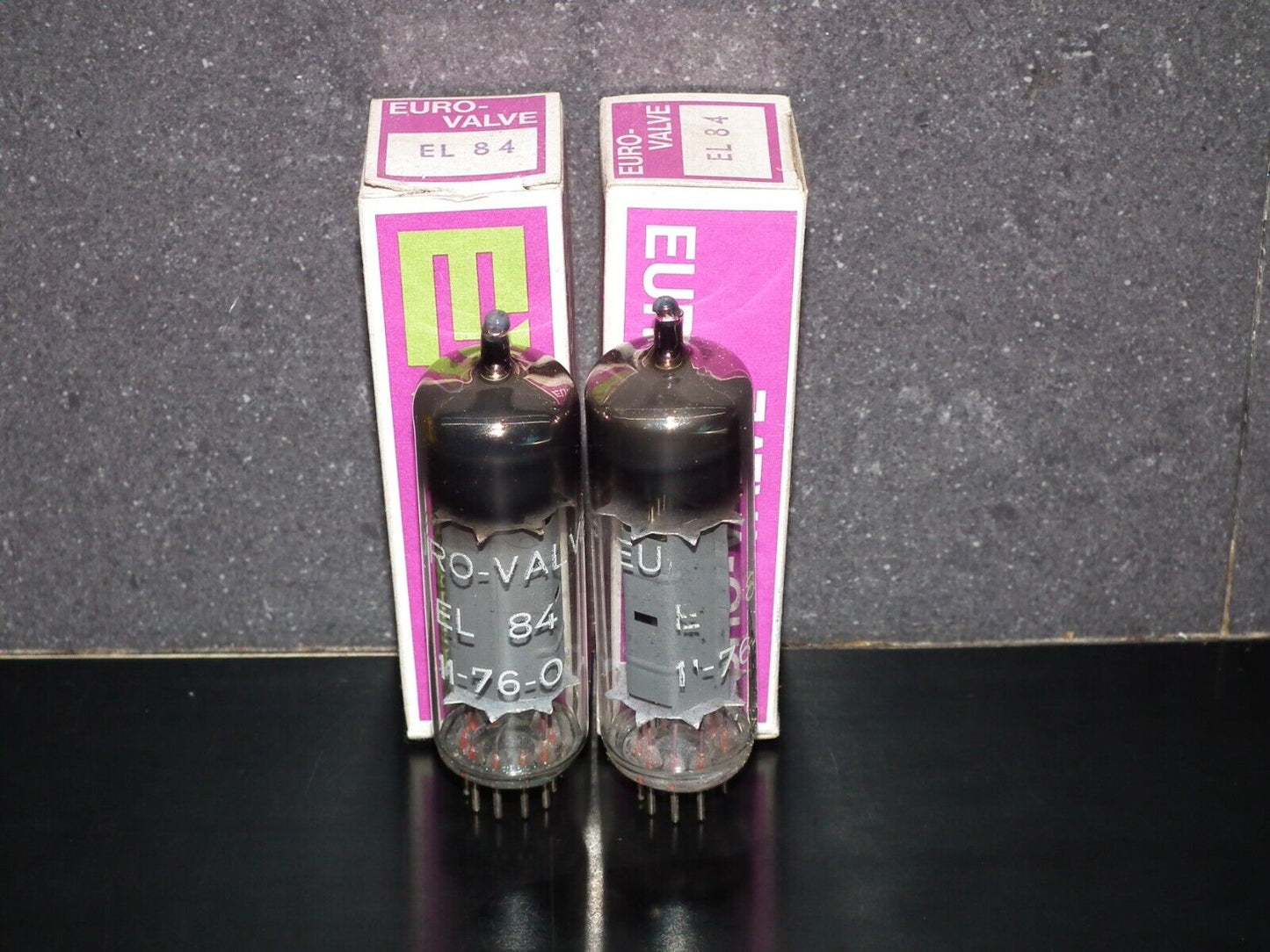 EL84 EURO VALVE Germany 6BQ5 NOS NIB platinum matched pair from 1976