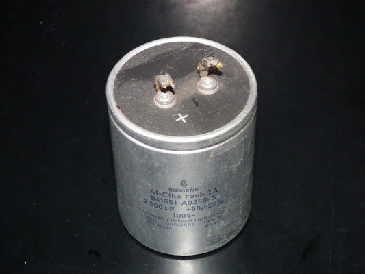 Siemens electrolytic capacitor 2500uF 100V Klangfilm West Germany 1972
