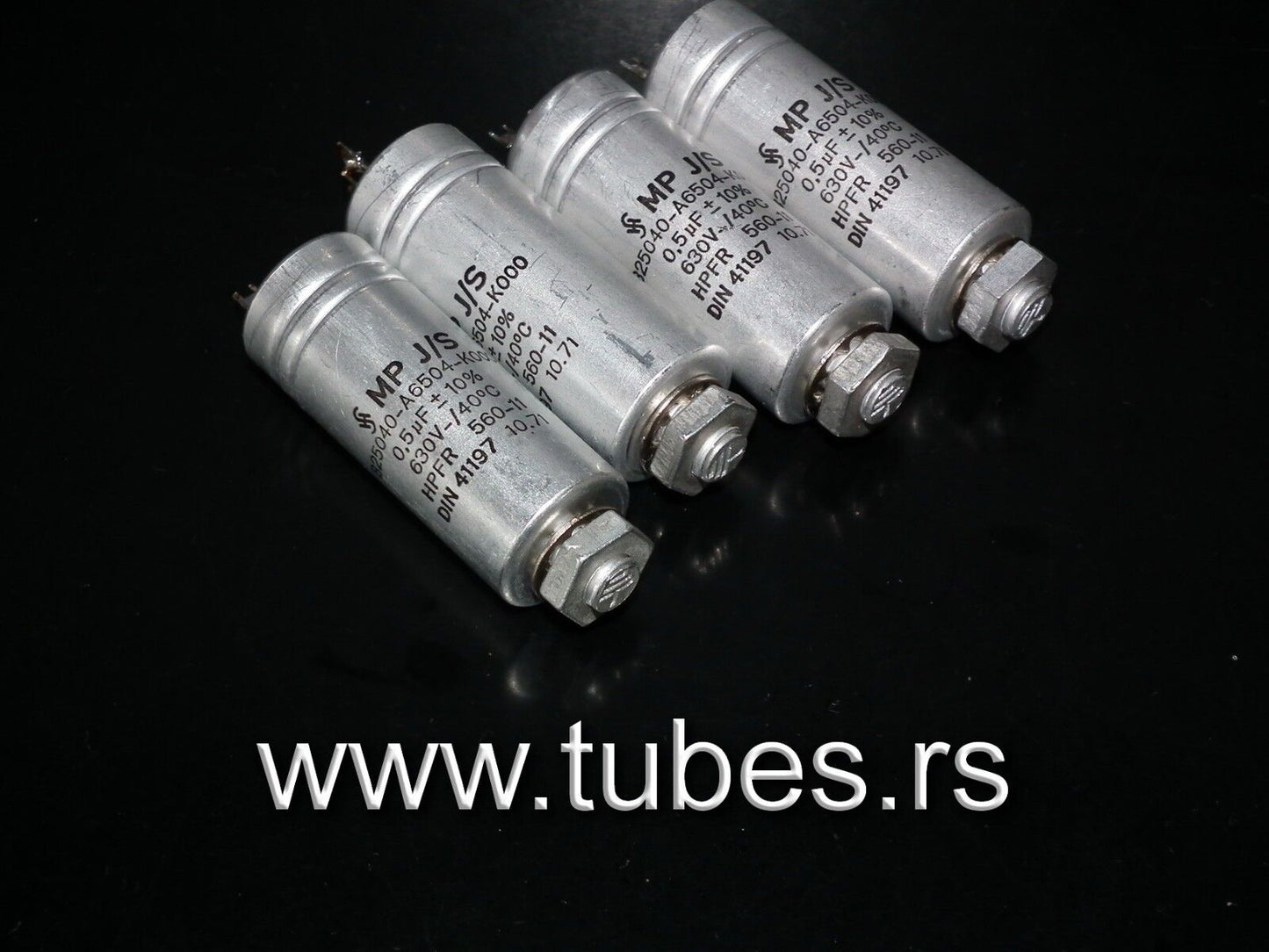 Two vintage Siemens PIO capacitors 0.5 uF / 630V Klangfilm tube audio