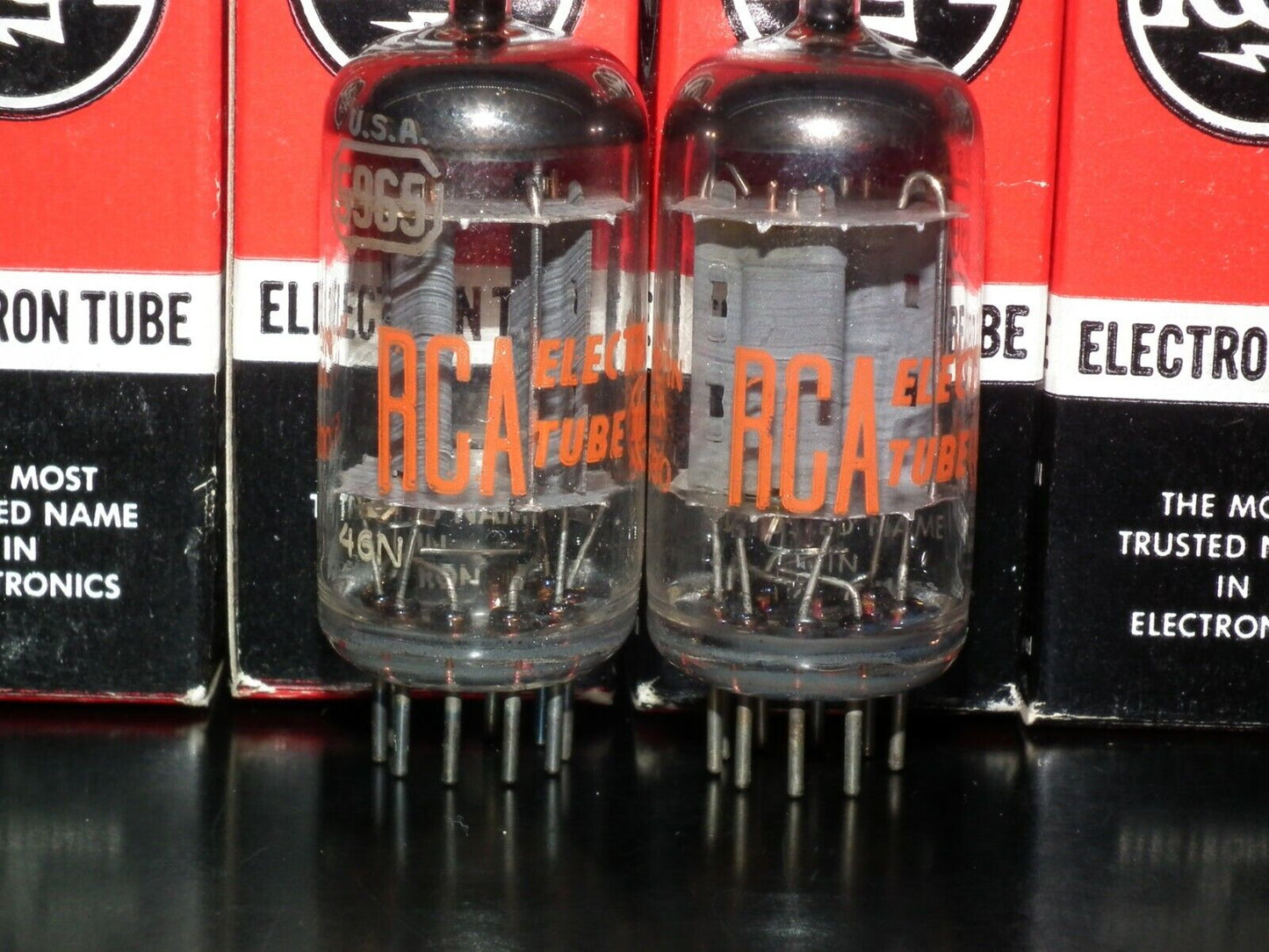 5965 RCA E180CC 7062 NOS NIB Platinum matched pair, early 60s made in USA