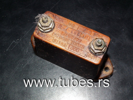 One vintage MICA capacitor 0.0001mfd 3000V Cornell Dubilier USA 100pf 3KV