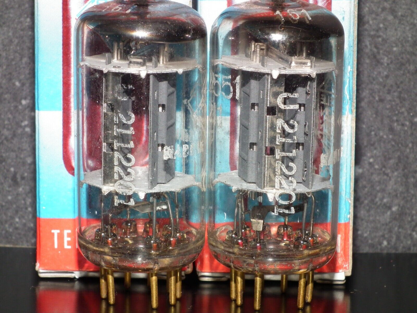 Platinum Matched Pair 6211 Telefunken ~ECC82 Tested NOS DB Gold Pins Same codes