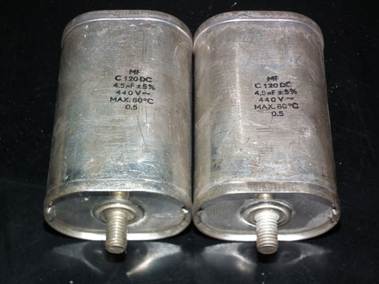 Two vintage PIO capacitors 4.5 uF / 450VAC As is ...