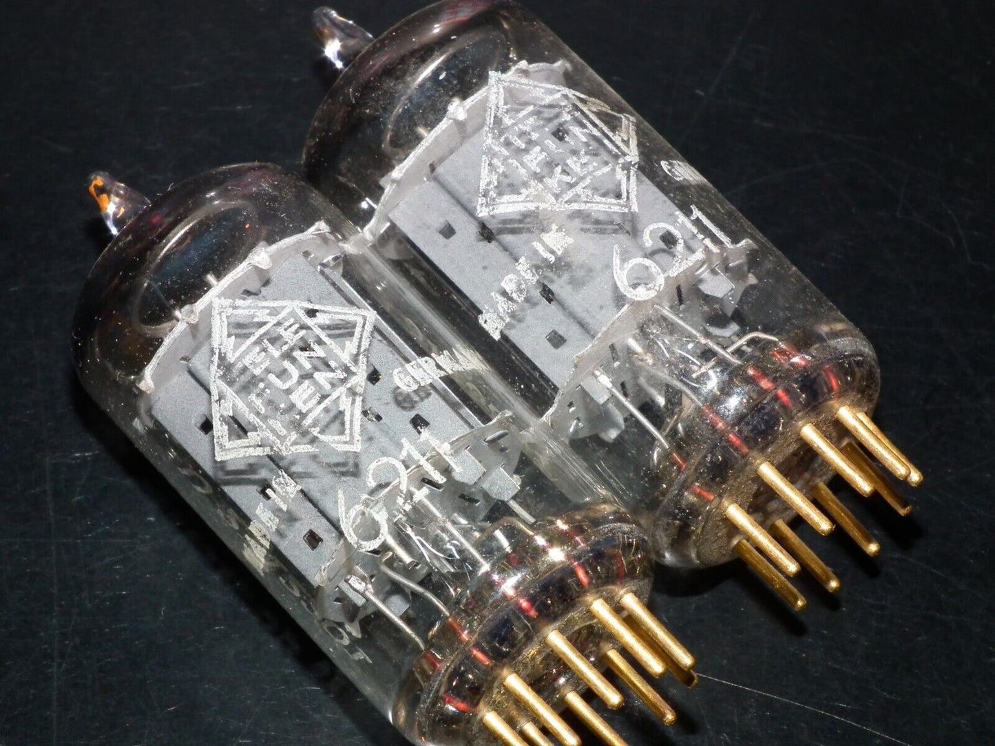 Platinum Matched Pair 6211 Telefunken ~ECC82 Tested NOS DB Gold Pins Same codes