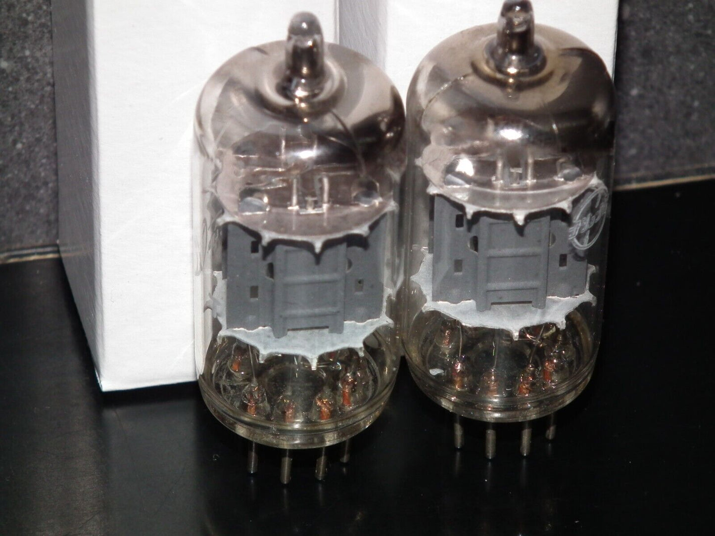 ECC83 12AX7 Matsushita Used tested NOS Matched Pair RARE inclined big O getter
