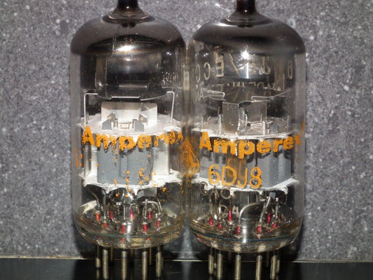 6DJ8 ECC88 Amperex Holland Matched Pair Used Tested 90% 1967 Dual Stage Getter