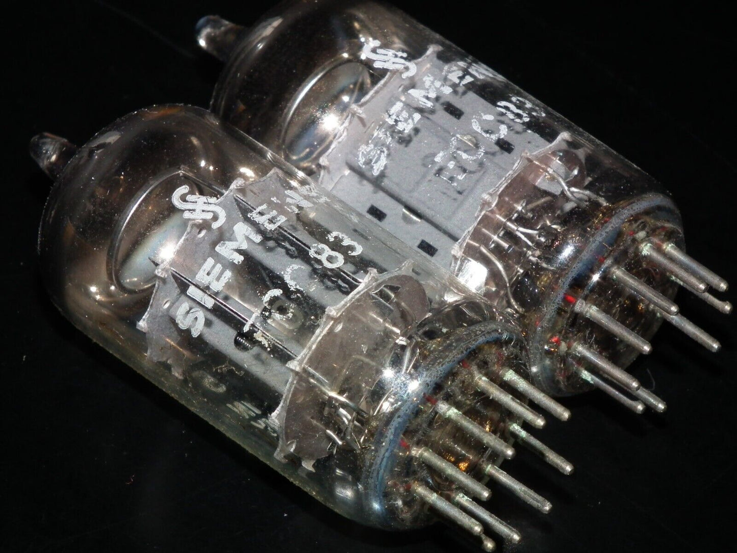 Pair ECC83 Siemens 12AX7  Used Tested 85% Double Getter Support Munich Codes