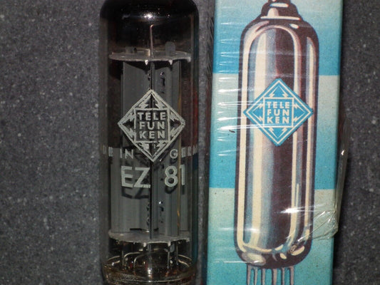 EZ81 Telefunken 6CA4 NOS NIB Made by Mullard, Blackburn in 1967