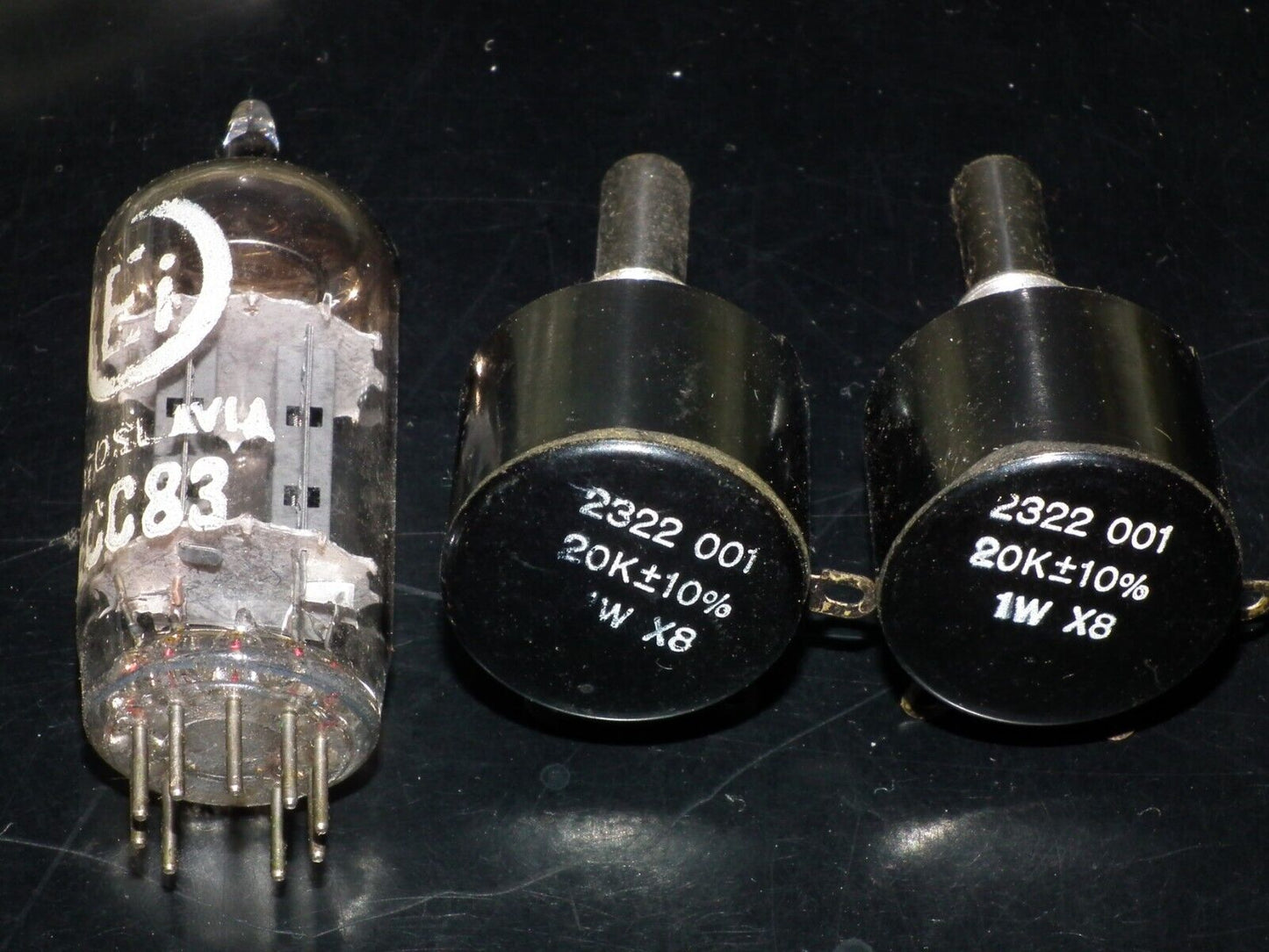 Two (2) NOS vintage potentiometer 20 KOhm 1W X8 2322 001 20K 1W 10%