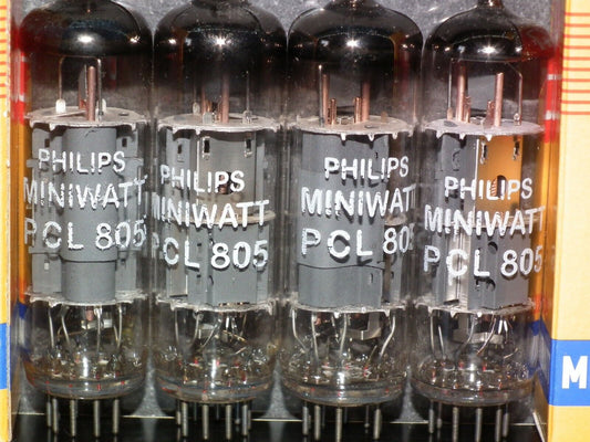 Platinum Matched Quad (4 tubes) PCL805 Philips Miniwatt Triode Pentode NOS NIB