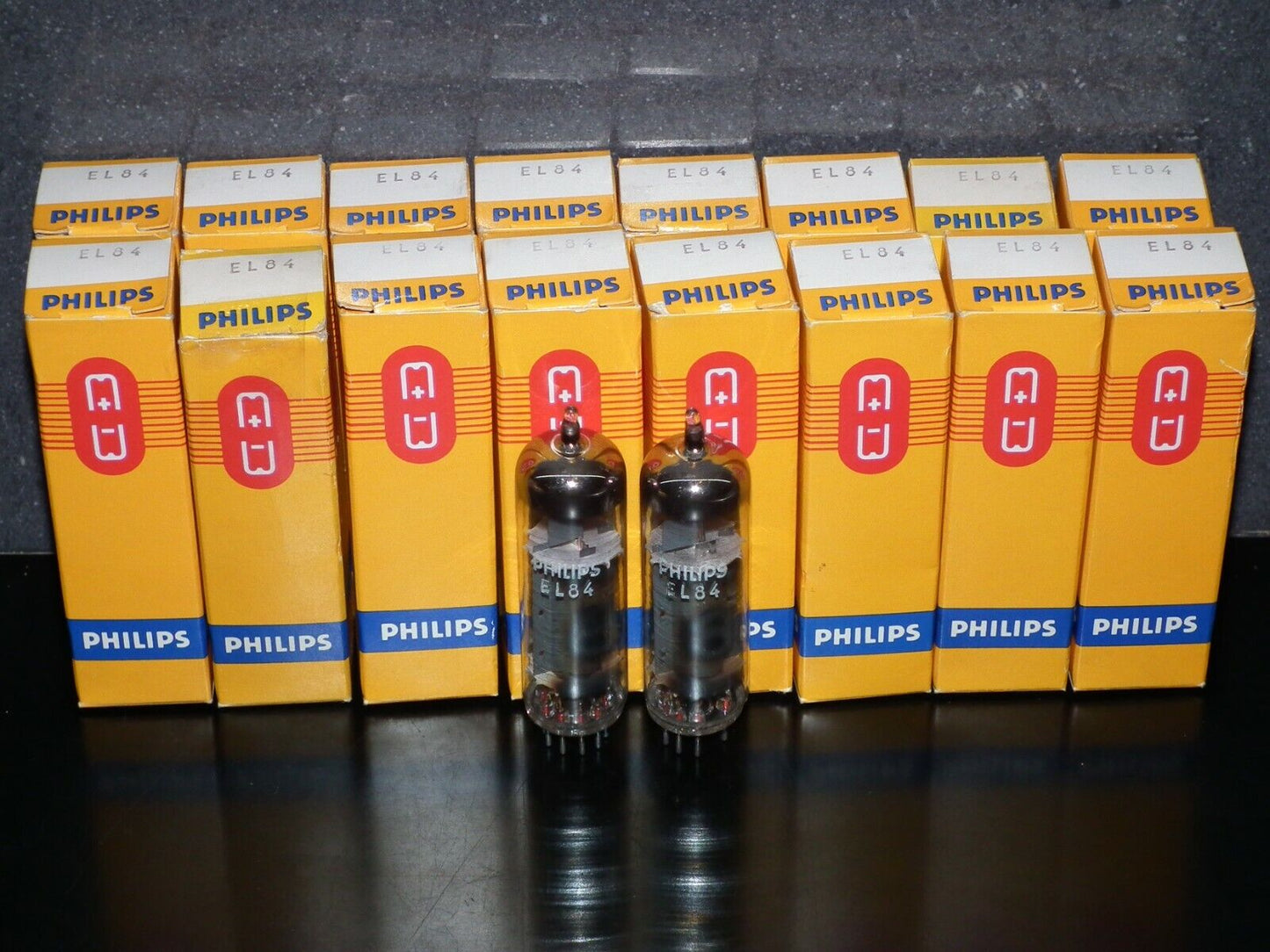 EL84 6BQ5 Tungsram Platinum Matched Pair NOS NIB Rebranded Philips early 70s