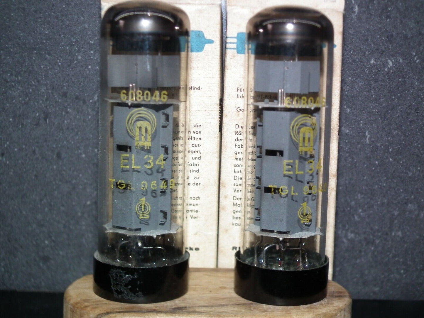 EL34 RFT RARE Short Base Platinum Matched Pair NOS NIB Germany early 60s 608046