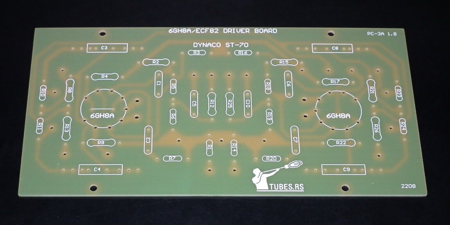 DYNACO ST-70 6GH8A / 6GH8 PC-3 DRIVER BOARD PARTIAL KIT (PCB + Platinum Matched Pair Mullard ECF82 NOS NIB)