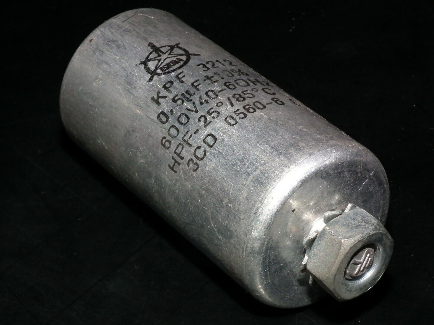 One vintage Iskra capacitor 0.5u 600V 500nF KPF 3212 Made in Yugoslavia in 60s