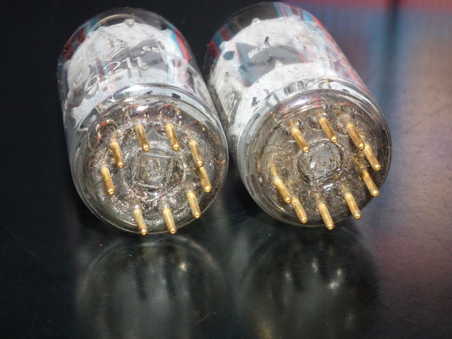Platinum Matched Pair 6211 Telefunken ~ECC82 Tested NOS DB Gold Pins Same codes