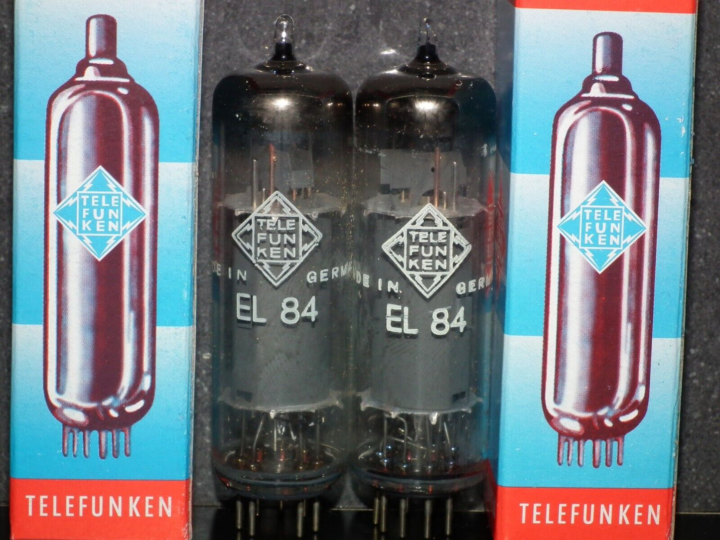 NOS Matched Pair EL84 Telefunken 6BQ5 Diamond Bottom The Same Codes West Germany
