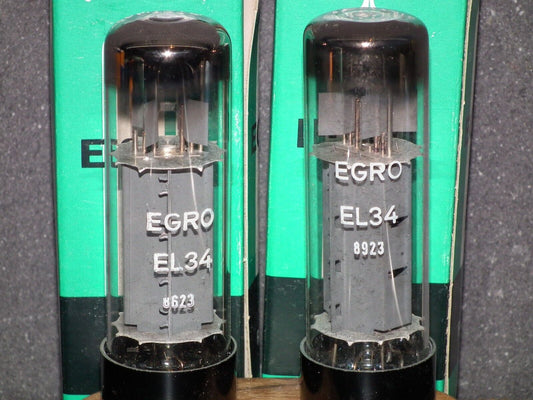 EL34 6CA7 RFT Rebranded ERGO Germany NOS NIB Platinum Matched Pair