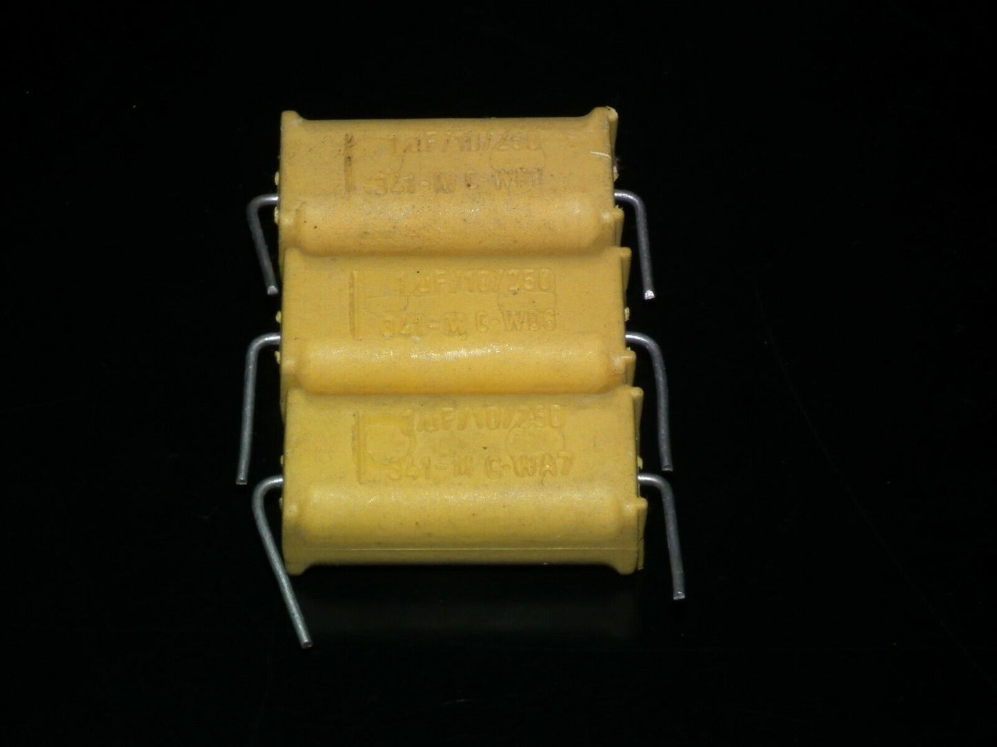 Three vintage NOS PHILIPS MKC 344 Capacitors 1mfd / 250V Chicklet Tube Audio 1u