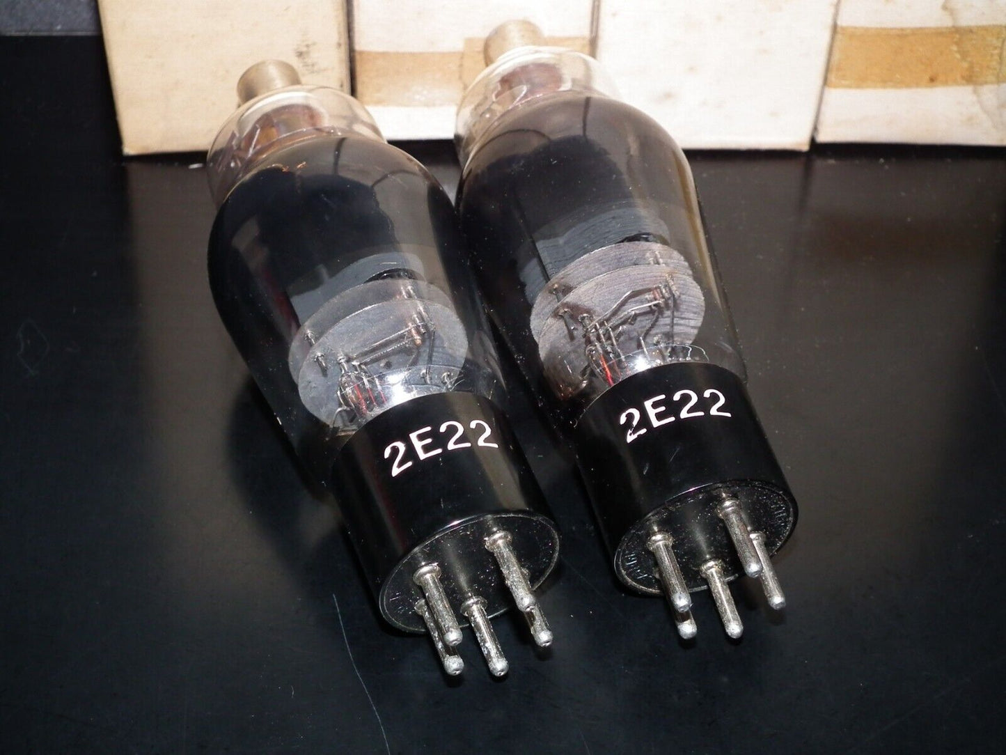 Platinum Matched Pair 2E22 KEN-RAD NOS NIB Made in USA Black Coated DHT Pentode