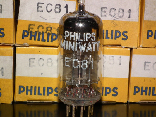 EC81 Philips NOS Low Noise Triode Delta Heerlen Code Early Version Code on Stem