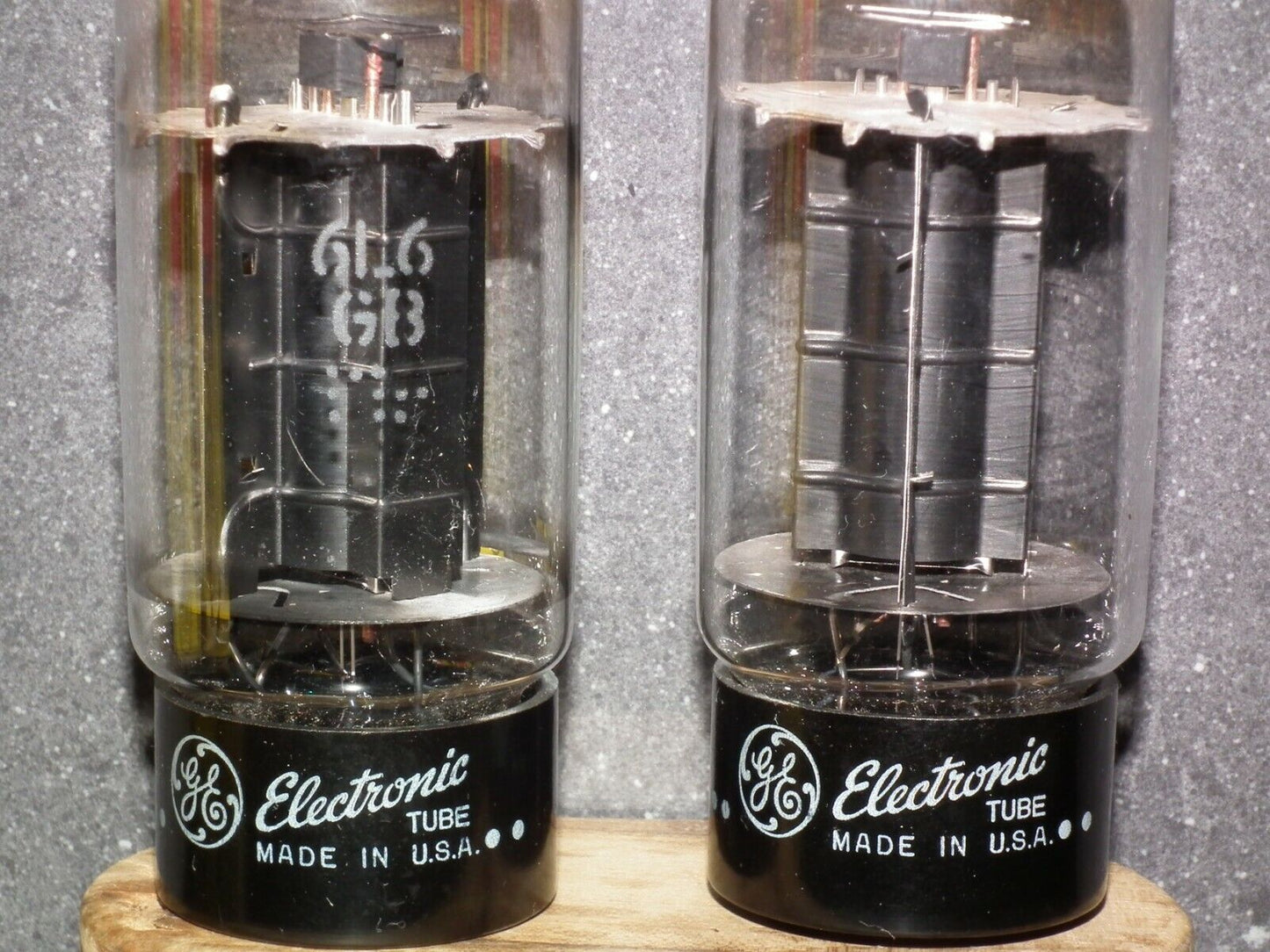 6L6GB GE Pair, Made in US in 1957, top square getter, used, tested 85%