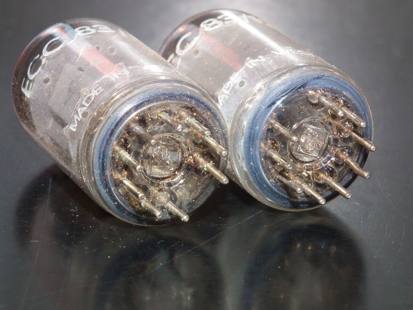 ECC83 Telefunken 12AX7 Matched Pair Smooth plates, diamond bottom, DYNACO USED 1