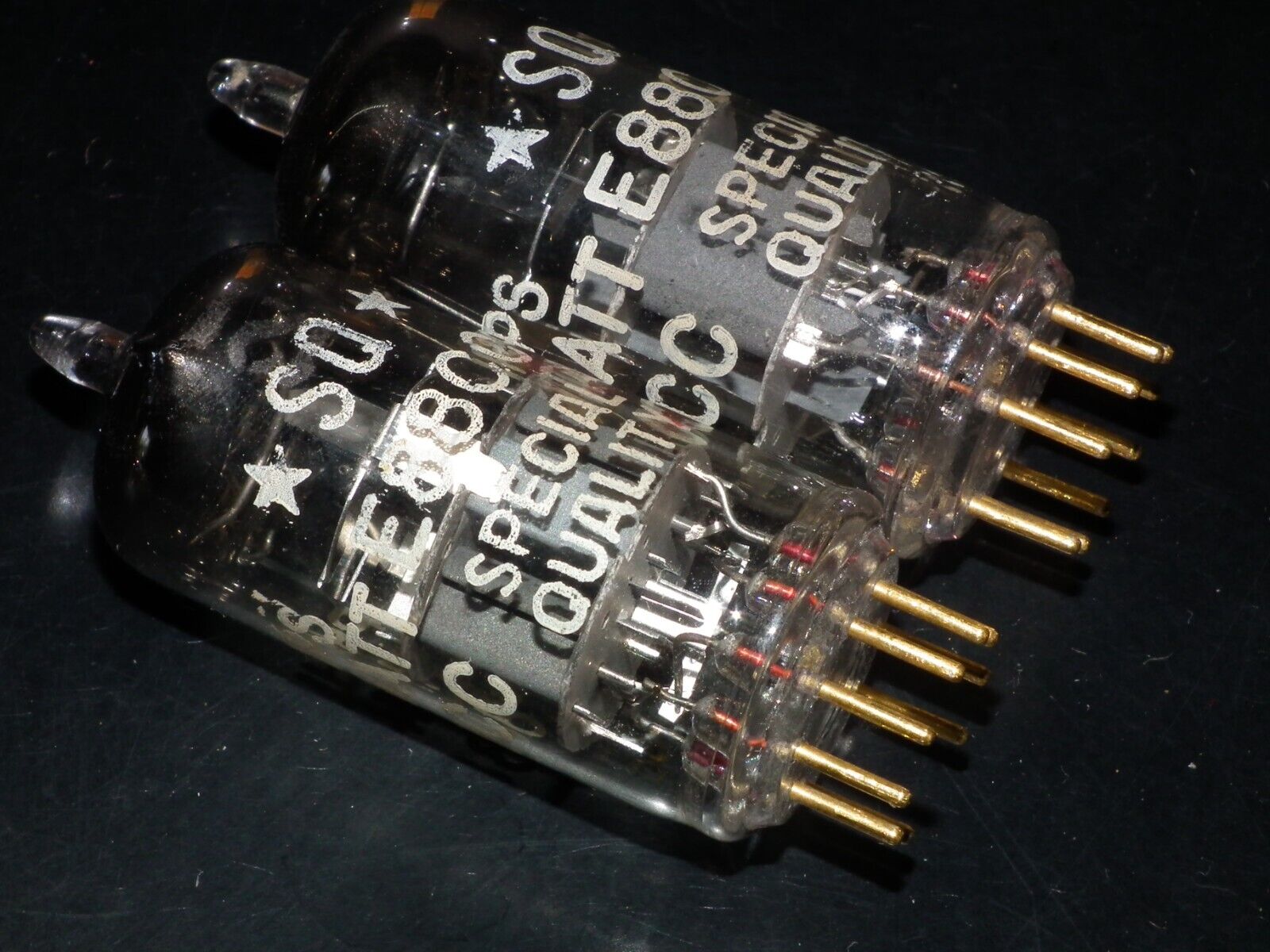 Matched Pair Philips E88CC 6922 (Rare Curved D Getter) Used