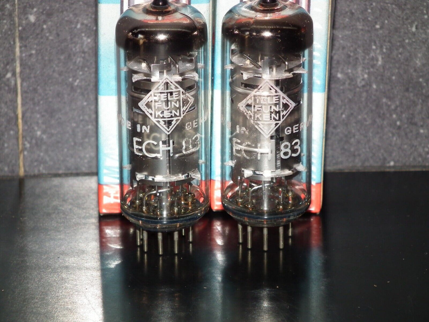 Matched Pair ECH83 Telefunken NOS NIB Diamond Bottom Berlin plant, the same code