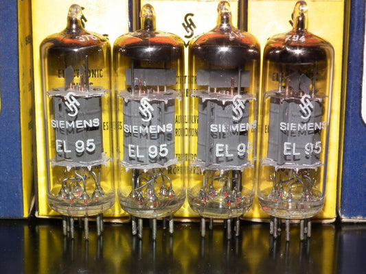 EL95 6DL5 Siemens & Halske Munich platinum matched quad (4 tubes) NOS NIB