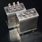 Two vintage Siemens PIO capacitors 2x4 uF / 250V Klangfilm, glass end seal