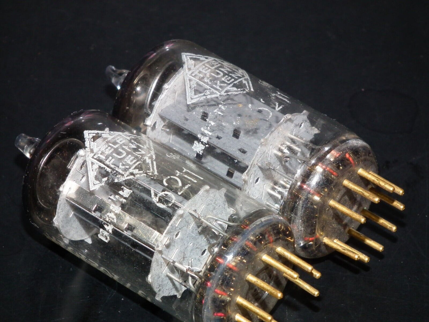 Platinum Matched Pair 6211 Telefunken ~ECC82 Tested 80% DB Gold Pins ULM codes