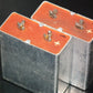 Two vintage Siemens electrolytic capacitors 25uF / 70V Klangfilm "Elyt glatt IB"