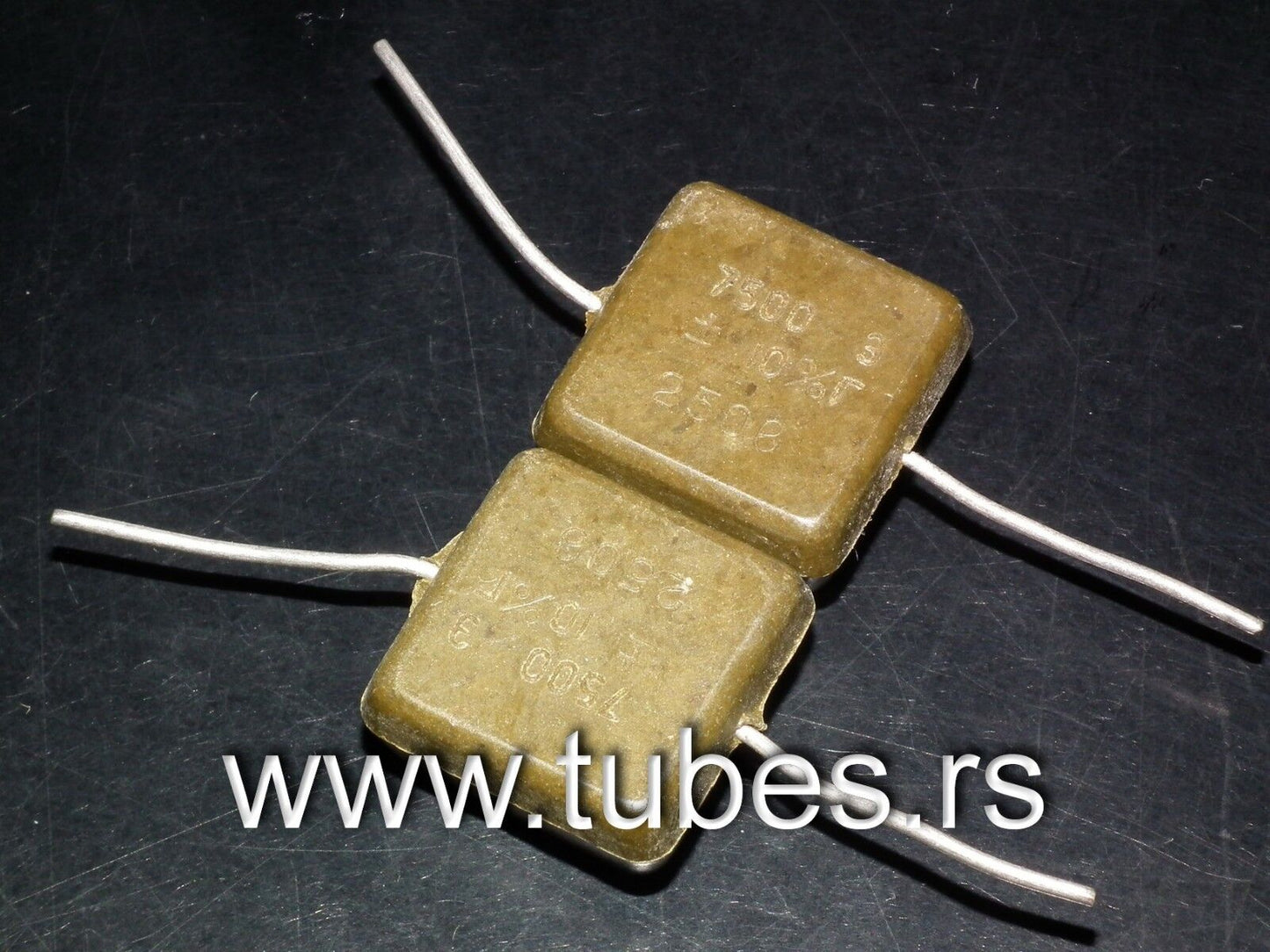 Two vintage Silver Mica NOS KSO capacitors 10nF / 10000pF 250V
