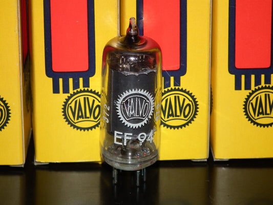 NOS NIB EF94 6AU6 Valvo Microphone Pentode Low Noise Tested Black Anode Carbon